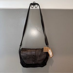 Bed Stu Rockababy Halsey Leather Satchel Bag neju black small crossbody vegan